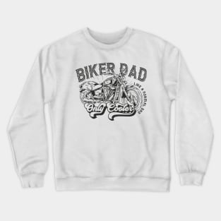 Biker Dad a Normal Dad Only Cooler | Retro White Design Crewneck Sweatshirt